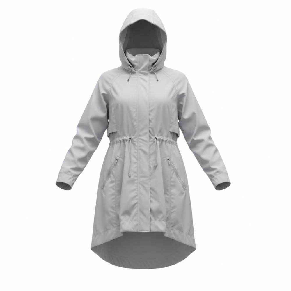 ATHLETA Lightweight Hooded Windbreaker | Gray Rain Jacket | Large | Retail $149